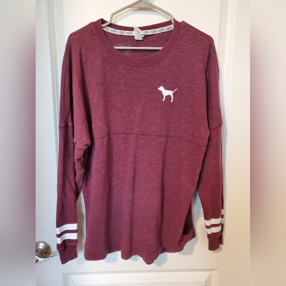 Victoria's secret pink burgundy jersey top size large